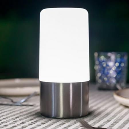 New Garden Maia Akku Tischleuchte Silber In&Out RGBW