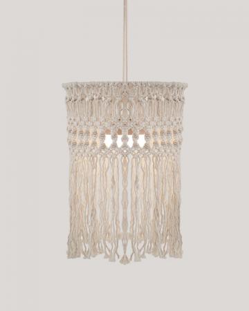 New Garden MYKONOS LED Akku-Hängeleuchte mit Fernbedienung, USB IP54 - aus weißer Baumwolle