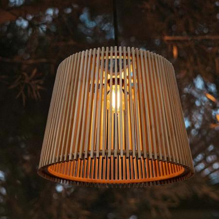 New Garden OKINAWA 40 LED Bambus Hängeleuchte IP44 mit E27 Fassung ohne Leuchtmittel