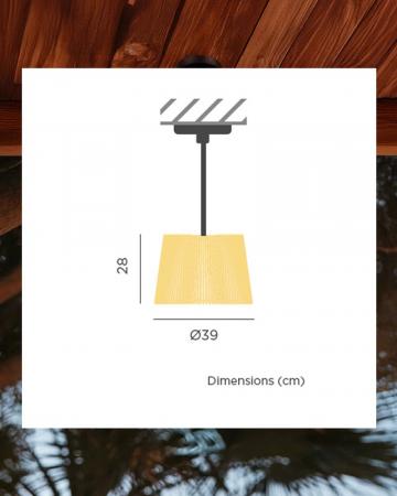 New Garden OKINAWA 40 LED Bambus Hängeleuchte IP44 mit E27 Fassung ohne Leuchtmittel