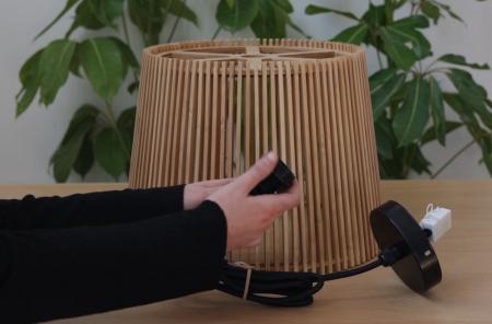 New Garden OKINAWA 40 LED Bambus Hängeleuchte IP44 mit E27 Fassung ohne Leuchtmittel