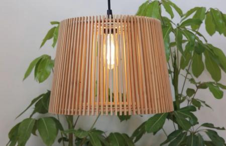 New Garden OKINAWA 40 LED Bambus Hängeleuchte IP44 mit E27 Fassung ohne Leuchtmittel