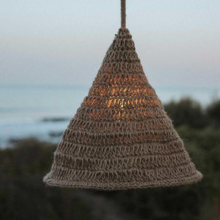 New Garden MARO Hängeleuchte mit 5 m Kabel für den Außenbereich mit E27 Fassung Naturfasern