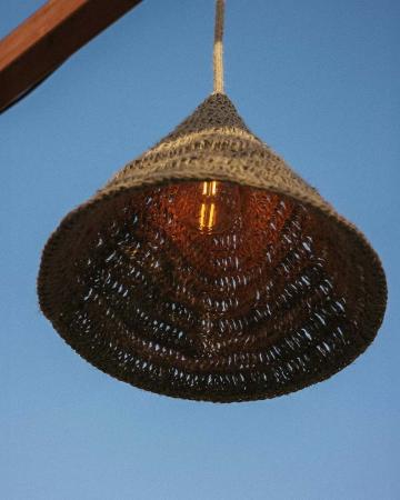 New Garden MARO Hängeleuchte mit 5 m Kabel für den Außenbereich mit E27 Fassung Naturfasern