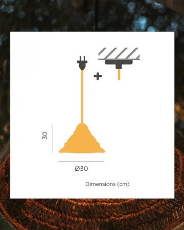 New Garden MARO Hängeleuchte mit 5 m Kabel für den Außenbereich mit E27 Fassung Naturfasern