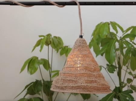 New Garden MARO Hängeleuchte mit 5 m Kabel für den Außenbereich mit E27 Fassung Naturfasern