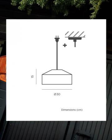 New Garden CALABARDINA PENDELLEUCHTE MIT KABEL und E27 Fassung Durchmesser: 30 cm, IP44 Sanftes Weiß