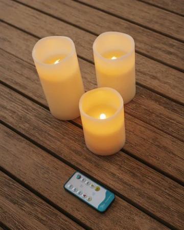 New Garden Dolo LED Wachs Kerzen mit Flammeneffect im 3er Pack (2 x AAA batteries nicht enthalten)