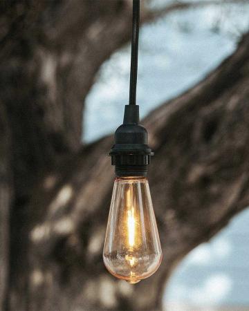 New Garden ARTEIXO 5 m Kabel für den Außenbereich mit E27 Fassung schwarz