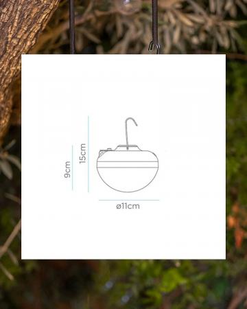 New Garden CHERRY LED Outdoor Akku Leuchthalbkugel dimmbar orange/weiß mit Fernbedienung IP54 Durchmesser: 11 cm