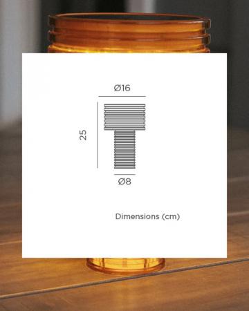 New Garden TISCHLAMPE AMBAR SOLAR in transparenter Bernsteinfarbe mit Akku dimmbar In&Out IP44 Höhe: 25 cm