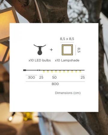 New Garden Vega Solarlichterkette IP44 5 m lang Bambus 1800 K für 230 V Betrieb oder mit Solar - flexible Handhabung möglich