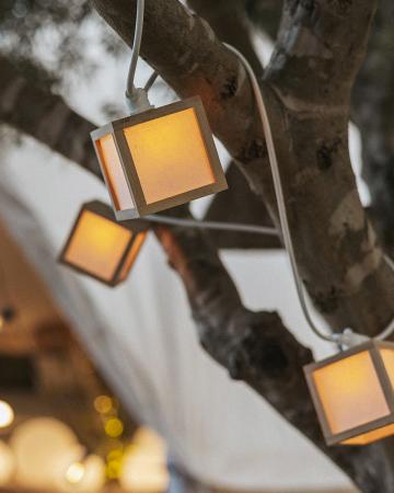 New Garden Vega Solarlichterkette IP44 5 m lang Bambus 1800 K für 230 V Betrieb oder mit Solar - flexible Handhabung möglich