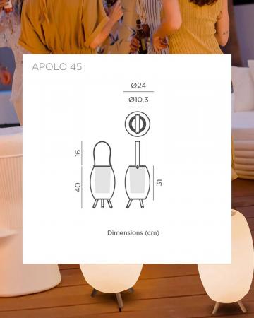 New Garden Apolo 40 Dekorative Tischlampe und Flaschenhalter mit Lautsprecher und RGB-LED-Licht -  Outdoor - Ideal für Pool Partys oder Garten Chillout