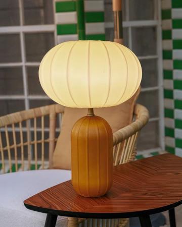 New Garden SOLAR-TISCHLAMPE RACHEL 45 in Senf In&Out IP65 mit Fernbedienung und warmweiße Lichtfarbe