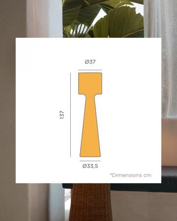 New Garden Dekorative Rattan Stehleuchte Grace 140 Nature Akku USB Fernbedienung Höhe: 137 cm, warmweißes Licht IP54