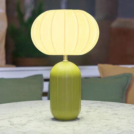 New Garden SOLAR-TISCHLAMPE RACHEL 45 in Oliven Grün In&Out IP65 mit Fernbedienung und warmweiße Lichtfarbe