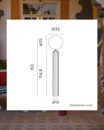 New Garden Stehlampe MONICA 150 Mattbeige mit Akku, Fernbedienung, warm- und kaltweißes Licht IP65 153cm hoch