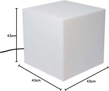 New Garden CUBY 45 Leuchtwürfel & Beistelltisch in weiss 230V kaltweißes Licht