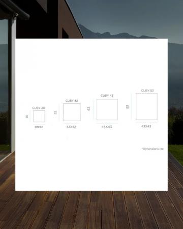 New Garden CUBY 45 Leuchtwürfel & Beistelltisch in weiss mit Kabel für 230V warmweißes Licht - 43 x 43 x 43cm