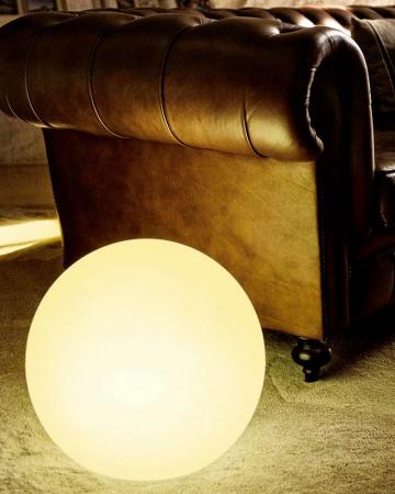 New Garden Große BULY 60 LED Kugelleuchte weiss IP20 230 Volt mit Stecker Kabel Ø 60 cm mit warmweißem Licht für Innen