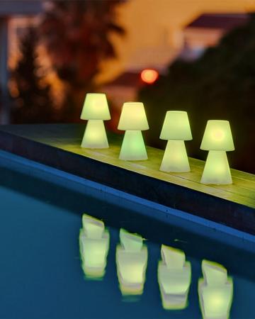 New Garden LOLA 20 kompakte LED-Tischleuchte weiss Akku RGB