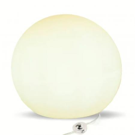 New Garden BULY 50 Garten LED-Kugel weiss IP65 230 Volt Kabel mit Stecker & Schalter- warmweißes Licht ø50 x 44 cm In&Out
