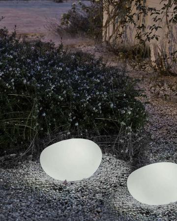 New Garden PETRA 40 AUTOMATIC Leuchtender Stein 230V Kabelanschluß mit kaltweißem Licht