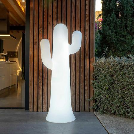 New Garden Stehlampe PANCHO LED-Kaktus weiß 230 Volt 140cm Innen & Außen IP65 kaltes Tageslichtweiss