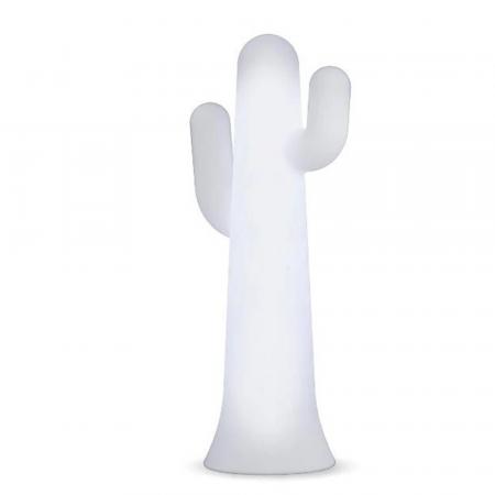 New Garden Stehlampe PANCHO LED-Kaktus weiß 230 Volt 140cm Innen & Außen IP65 warmweißes Licht IP65 mit Stecker Kabel