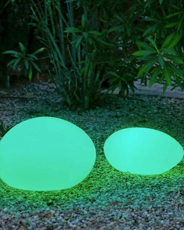 New Garden PETRA 40 Leuchtender Stein Solar Akku RGBW USB Fernbedienung