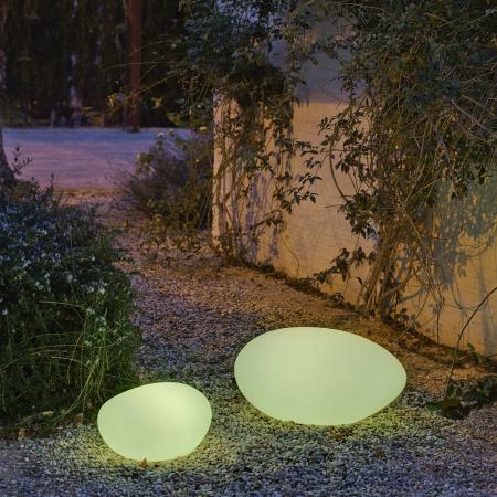 New Garden PETRA 60 Leuchtender Stein Solar Akku RGBW USB Fernbedienung - mit farbigem, warmen und kaltem Licht IP65