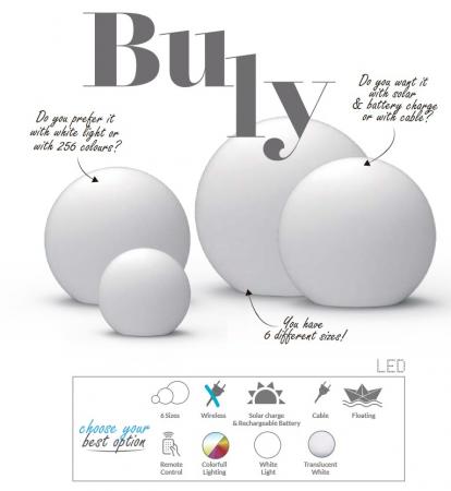 New Garden BULY 20 Solar Gartenkugel mit farbigem, weißem oder warmweißem Licht - IP65, Ø 20cm