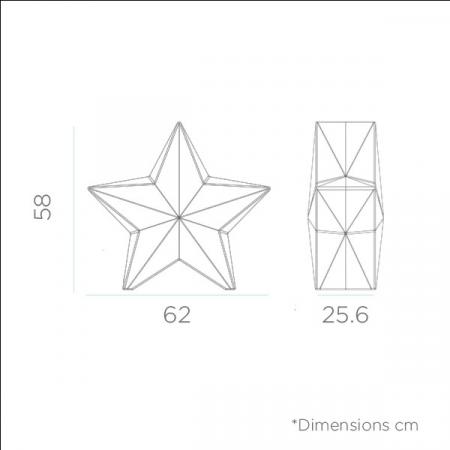 NOVA 60 Großer dimmbarer leuchtender Stern RGBW Akku Fernbedienung Weiß Innen New Garden