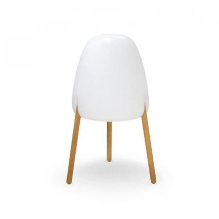 New Garden Rocket 70 Raketenförmige Solar LED Stehleuchte mit Holzfüßen, Akku & Fernbedienung dimmbar RGB Farben IP65 - Höhe: 70 cm, Durchmesser: 38 cm