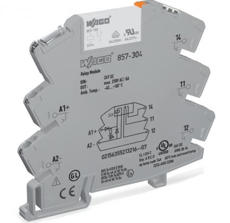 WAGO 857-304 Relaisbaustein steckbar 24 V DC 6 A