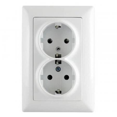 Günsan Visage 2-fach Unterputz Doppelsteckdose Komplett Weiss