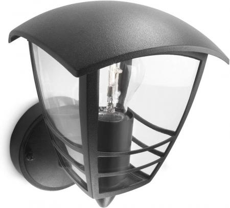 Philips myGarden Außen Wandleuchte Creek Schwarz in nostalgischer Laternenform