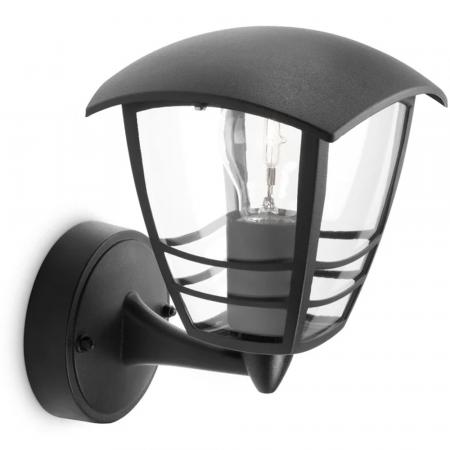 Philips myGarden Außen Wandleuchte Creek Schwarz in nostalgischer Laternenform