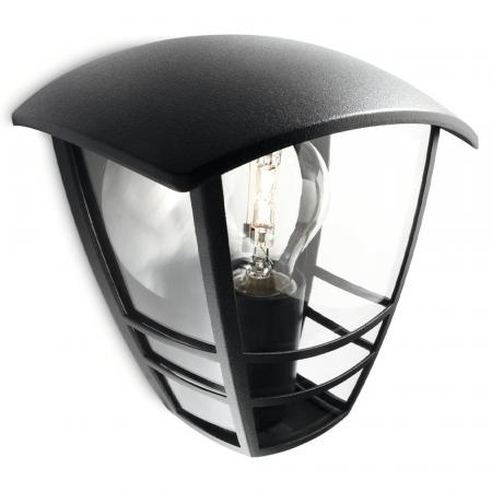 Philips myGarden Außenwandleuchte Creek Laternenform Schwarz Aluminium