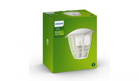 Philips myGarden Außenwandleuchte Creek Laternenform weiß aus Aluminium