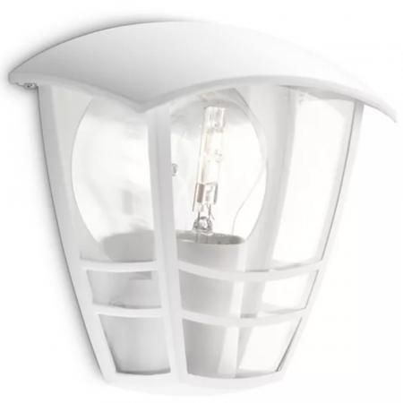 Philips myGarden Außenwandleuchte Creek Laternenform weiß aus Aluminium