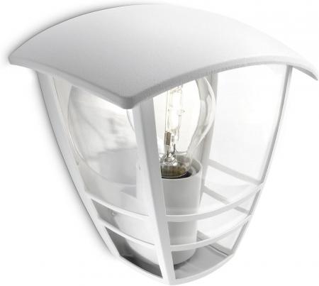 Philips myGarden Außenwandleuchte Creek Laternenform weiß aus Aluminium