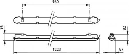120cm Philips CoreLine WT120C LED 40S LED-Feuchtraumleuchte 4000K, All-in, 32 W, 18 W, IP65, IK08