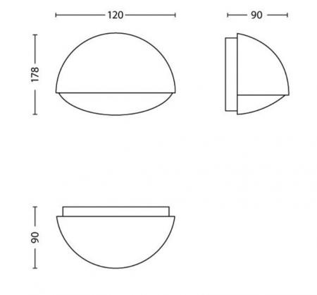 Philips myGarden Halbmond Wandleuchte Dust in Anthrazit inkl. warmweißer LED für Hauseingang & Terrasse