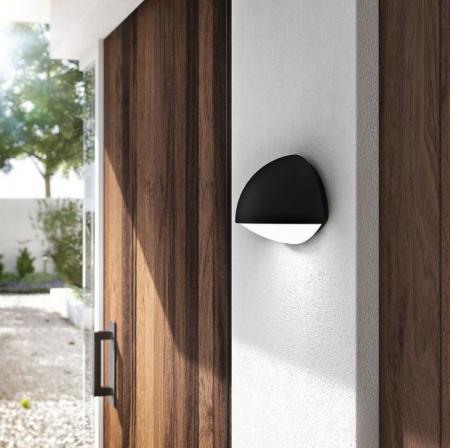 Philips myGarden Halbmond Wandleuchte Dust in Anthrazit inkl. warmweißer LED für Hauseingang & Terrasse