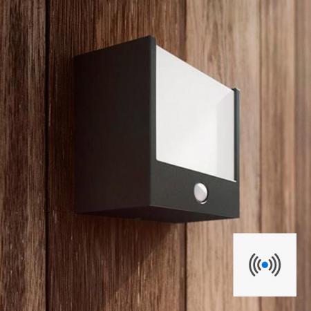 Philips myGarden Minimalistische LED Wandleuchte Macaw Schwarz mit Bewegungsmelder