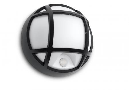 Aktion: Nur noch angezeigter Bestand verfügbar - Philips myGarden IR LED Runde Außen Wandleuchte Eagle weiß/schwarz mit Bewegungsmelder