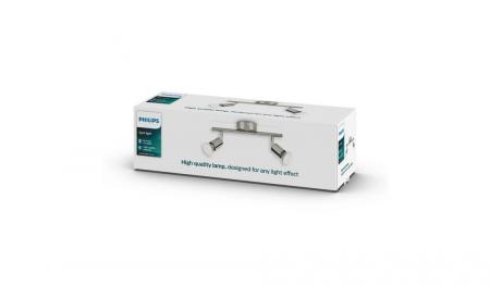 Philips 2er Limbali Decken-/Wandspot in Chrom matt mit 2 x GU10 Fassung IP20 - GU10 Leuchtmittel nicht enthalten