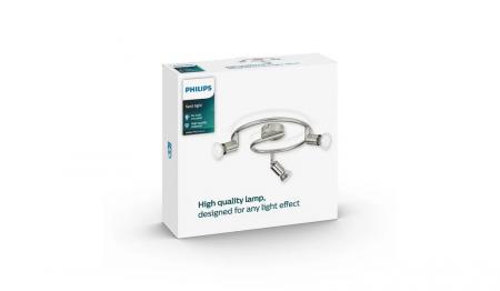 Philips 3er Limbali Deckenstrahler in Chrom matt mit 3 x GU10 Fassung IP20 - GU10 Leuchtmittel nicht enthalten